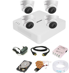 HIKVISION 4 Channal Turbo HD 4MP DVR,Indoor Audio Camera 1080P 4Pcs,Hard Disk,HVC106 Security Camera