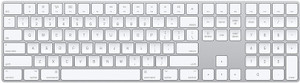 Saco Full Size Transparent Keyboard Cover Silicone Skin for Apple Magic with Numeric Keypad Model: MQ052LL/A(A1843) After 2015 November US Layout Keyboard Skin