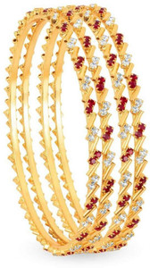 AFJ GOLD Alloy Ruby Gold-plated Bangle