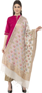 A R SILK Silk Blend Embroidered Women Dupatta