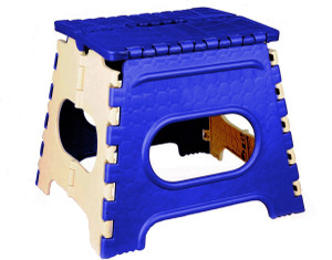 LACOPINE 12 Inch Plastic Folding Step Stool for Kids and Adults with Handle Kitchen Stool