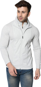Adorbs Solid Men High Neck Grey T-Shirt