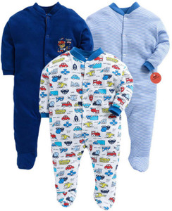 EIO Baby Boys & Baby Girls Multicolor Sleepsuit