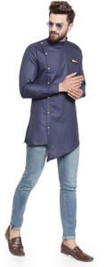 SAIFOO Men Solid Asymmetric Kurta