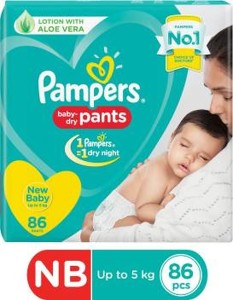 Pampers New Baby Dry (Up to 5 Kg) 86 Diaper Pants - New Born