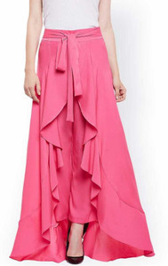 VAHSON Flared Women Pink Trousers