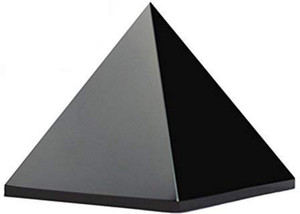 Shubhanjali Black Tourmaline Stone Crystal Pyramid for Vastu Meditation Healing 5-10 Gm Decorative Showpiece  -  1.5 cm