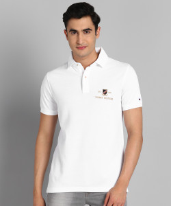 TOMMY HILFIGER Solid Men Polo Neck White T-Shirt Buy TOMMY