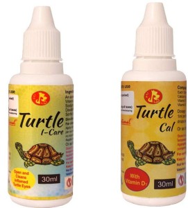 Pet Care International (CI) Turtle i-Care & Turtle Cal Drop - Swollen, Inflamed, Infected Eye & for Strong Shell and rovide Essential Calcium of Healthy Turtle Healthcare (Combo) (30ml) Pet Health Supplements