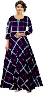 Disha Gallery LIVE Women Fit and Flare Dark Blue Maxi/Full Length Dress