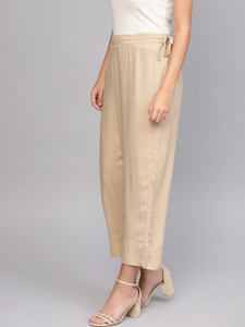 Varanga Regular Fit Women Beige Trousers
