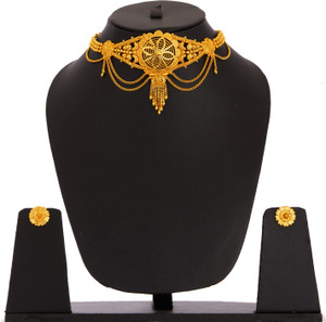 ZENEME Alloy Gold-plated Gold Jewellery Set