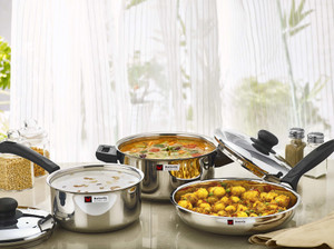 Butterfly STEEL COOKWARE SET-3 PCS इंडक्शन बॉटम कुकवेयर सेट