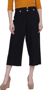 POPWINGS Regular Fit Women Black Trousers