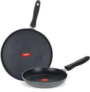 Sumeet NonStick Plata Cookware Set (Dosa Tawa - 26.5Cm Dia + Tapper pan - 0.6Ltr - 20Cm Dia ) Non-Stick Coated Cookware Set