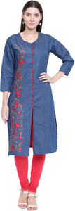 AMMI JAAN Women Embroidered Straight Kurta