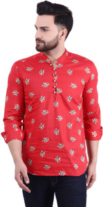 A-Okay Men Self Design Asymmetric Kurta