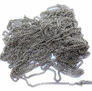 Crafts Haveli Quilling And Jewellery Making Acessories Metal Link Chain For Craft And Jewellery Making/ Keychains Bags - Silver ( 10 Meter )