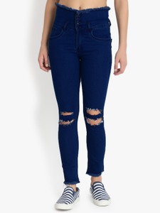 high waist denim Skinny Women Blue Jeans