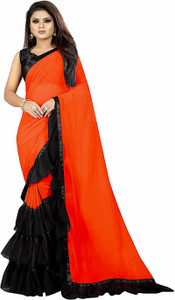 Fashion Day Self Design, Solid/Plain Bollywood Georgette Saree