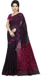 WoodenTant Woven Jamdani Cotton Silk Saree