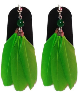 Weariton Feather Vintage Stylish Fancy Party Wear Tribal Western Earrings Beads Silver, Alloy, Fabric, Metal Drops & Danglers, Tunnel Earring, Earring Set, Tassel Earring