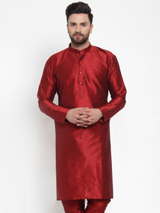 Pintrest Men Solid Straight Kurta