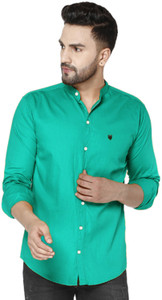 FUBAR Men Solid Party Green Shirt