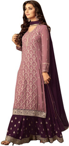 W ETHNIC Georgette Embroidered Salwar Suit Material