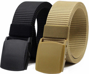 ZORO Men's Adjustable No-Hole Nylon Webbing Belt With Automatic Buckle - Fits Waist Up To 42.5 Inches