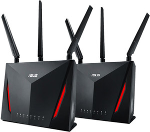 Two Asus Routers ASUS RT-AC86U (2 Pack) Gaming Router 2.4 GHz, 5 GHz 5834 Mbps Wifi ...