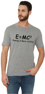 Workshop Market Graphic Print Men Round Neck Grey T-Shirt