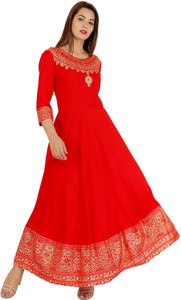 Baba Kurti Women Printed Flared Kurta