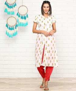 अन्मी महिलाओं के लिए प्रिंटेड फ्रंटस्लिट कुर्ता