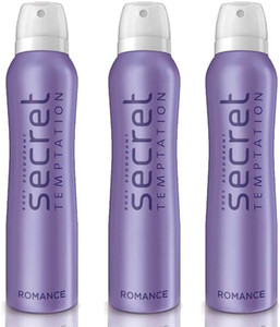 Secret Temptation Romance Deodorant 225 ml (Pack of 3) Deodorant Spray - For Women