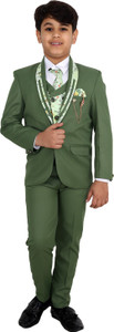Fourfolds 5 Piece Coat Suit Floral Print Boys Suit