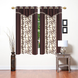 Ville Style 153 cm (5 ft) Polyester Semi Transparent Window Curtain (Pack Of 2)