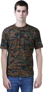 ZACHARIAS Military Camouflage Men Round Neck Multicolor T-Shirt