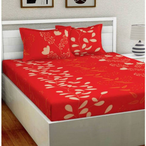 Decorum Microfiber Double Flat 144 TC Printed 1 Bedsheet with 2 Pillow Covers
