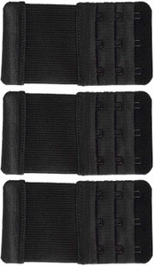 Wooger Premium Bra Hook Extender 3 Hook 3 Eye (Black Pack Of 3) Hook Extender