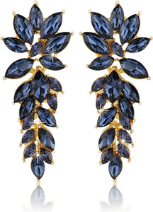 YELLOW CHIMES Elegant A5 Grade Crystal Leafy Design Drop Earrings For Women Crystal Copper Drops & Danglers