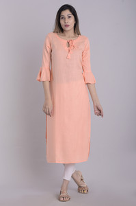 FEBIA Women Self Design Straight Kurta