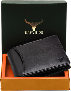 napa hide Men Black Genuine Leather Wallet