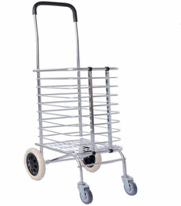 stainless steel wheel folding shopping trolley