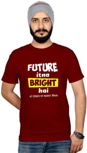 Workshop Market Graphic Print Men Round Neck Maroon T-Shirt