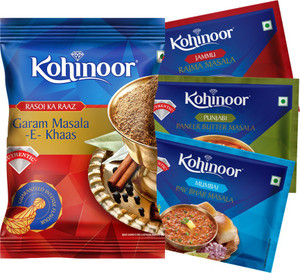 KOHINOOR Garam, Pav Bhaji, Panner Butter, Rajma Masala Spices Combo