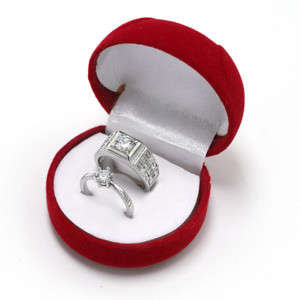 BlueShine Adjustable Couple for lovers in Silver valentine gift & proposal Alloy Cubic Zirconia Ring Set
