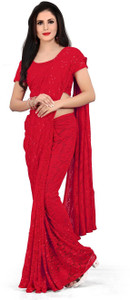 MAA ENTERPRISE Self Design, Embellished, Woven, Dyed, Solid/Plain Bollywood Net, Art Silk Saree