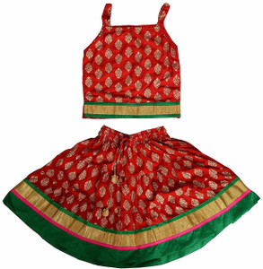 YATVIK Girls Lehenga Choli Ethnic Wear Printed Lehenga Choli