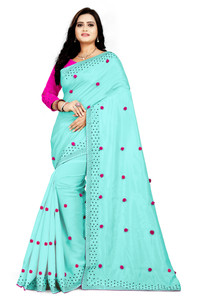 MM VENTURE Self Design Bollywood Silk Blend Saree